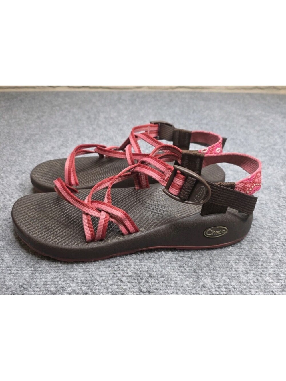 Chaco ZX/2 Classic Sandals Womens Size 9 Brown Pink Red Double Strap Toe Loop